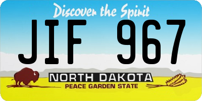ND license plate JIF967