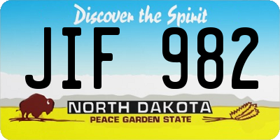ND license plate JIF982