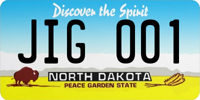ND license plate JIG001