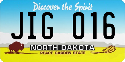 ND license plate JIG016