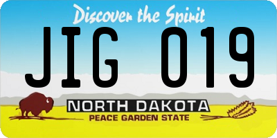 ND license plate JIG019