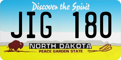 ND license plate JIG180