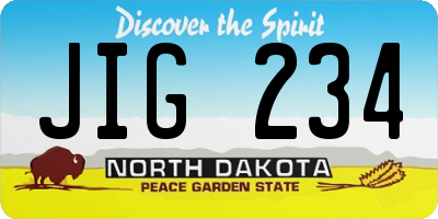 ND license plate JIG234