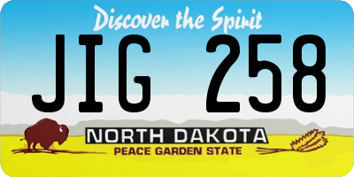 ND license plate JIG258