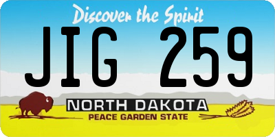 ND license plate JIG259