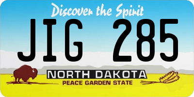 ND license plate JIG285