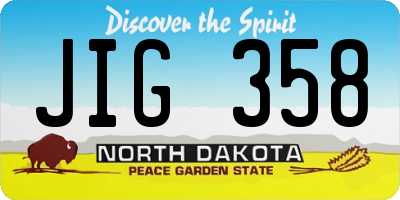 ND license plate JIG358