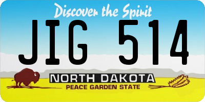 ND license plate JIG514