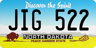 ND license plate JIG522