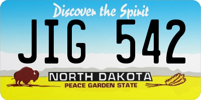 ND license plate JIG542