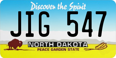 ND license plate JIG547