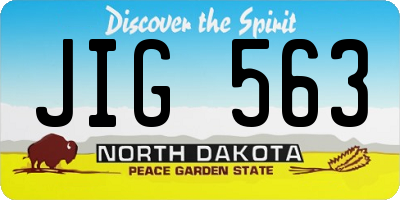 ND license plate JIG563