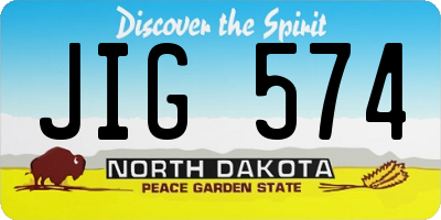 ND license plate JIG574