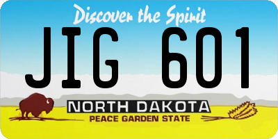 ND license plate JIG601