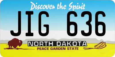 ND license plate JIG636