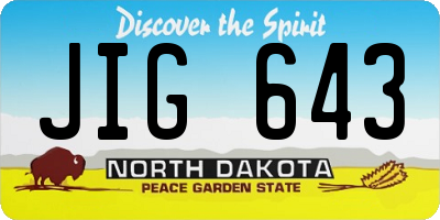 ND license plate JIG643