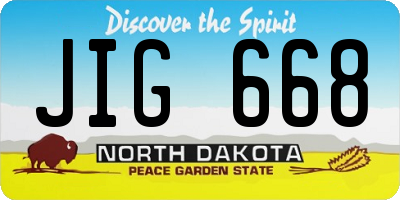 ND license plate JIG668