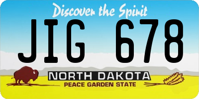 ND license plate JIG678