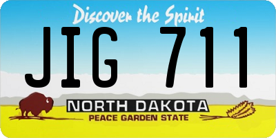ND license plate JIG711