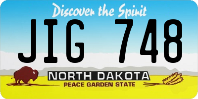 ND license plate JIG748