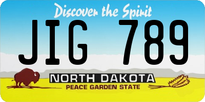 ND license plate JIG789