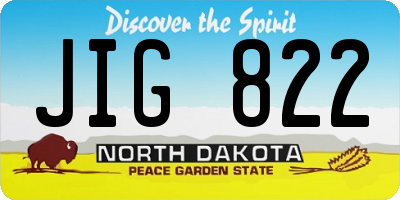 ND license plate JIG822