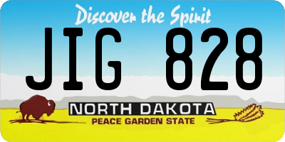 ND license plate JIG828