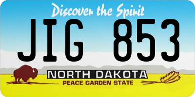 ND license plate JIG853