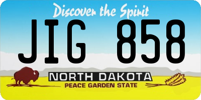 ND license plate JIG858