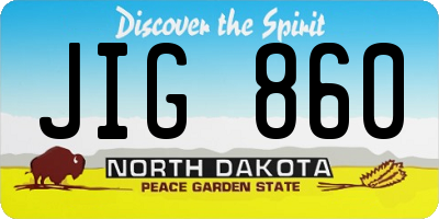 ND license plate JIG860