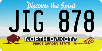 ND license plate JIG878
