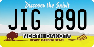 ND license plate JIG890