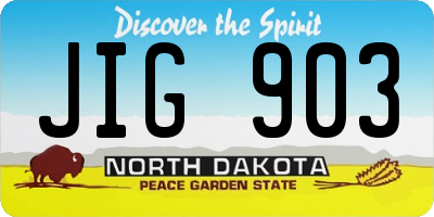 ND license plate JIG903