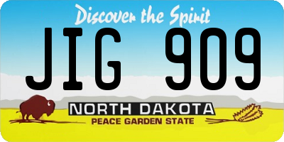 ND license plate JIG909