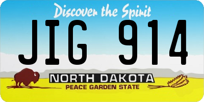 ND license plate JIG914