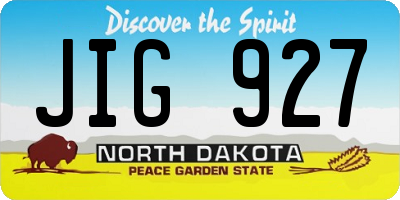 ND license plate JIG927