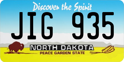ND license plate JIG935