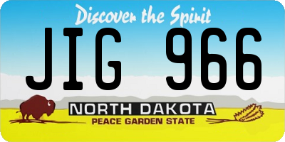 ND license plate JIG966