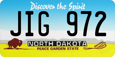 ND license plate JIG972
