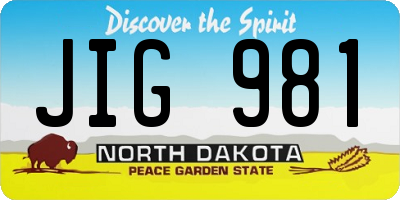 ND license plate JIG981