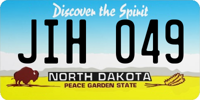 ND license plate JIH049