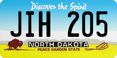 ND license plate JIH205