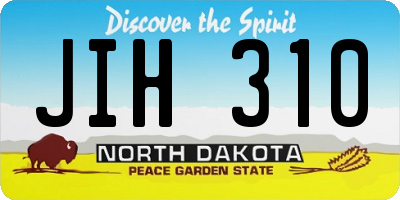 ND license plate JIH310