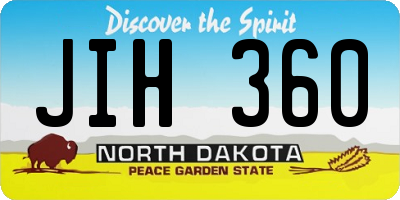 ND license plate JIH360