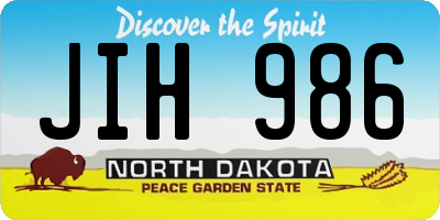 ND license plate JIH986