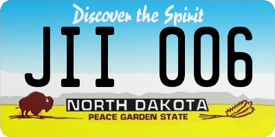 ND license plate JII006