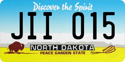 ND license plate JII015
