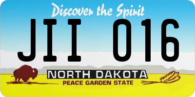 ND license plate JII016