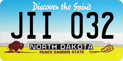 ND license plate JII032
