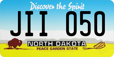 ND license plate JII050